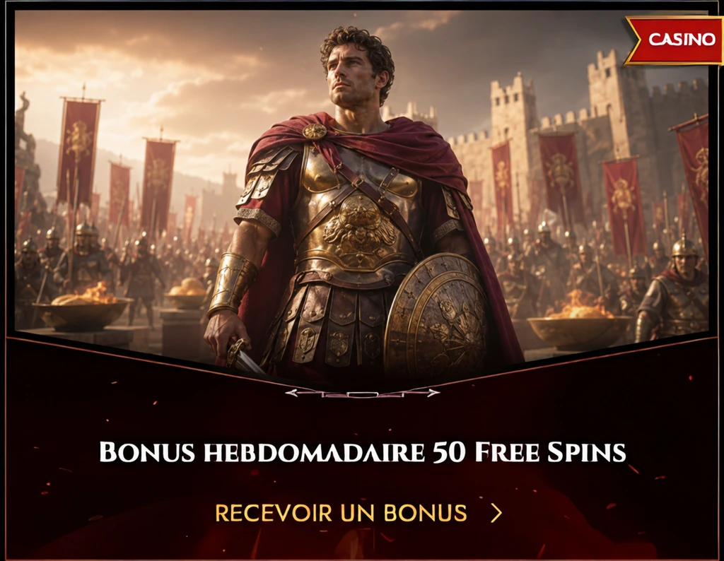 Legiano Casino bannière promotionnelle avec 50 tours gratuits hebdomadaires