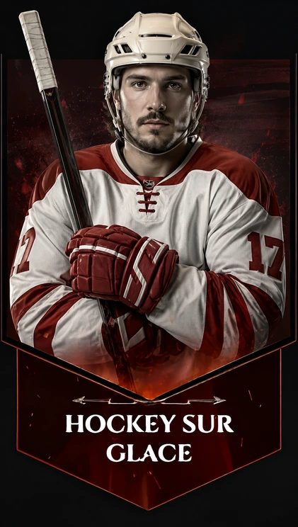 Joueur de hockey sur glace en uniforme de sport